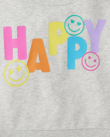 The Children'S Place,Baby-Girls,And Toddler Long Sleeve Active Shirt And Pant, 2 Piece Outfit,Happy,2 Years
