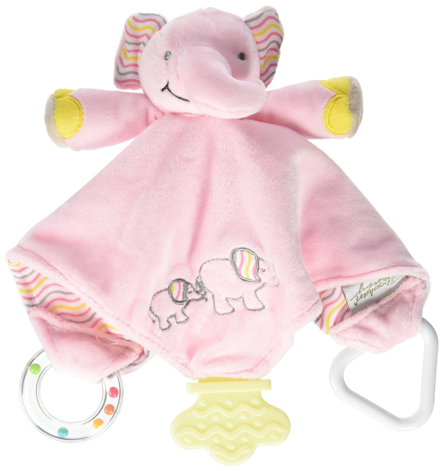 Stephan Baby Chewbie Activity Toy and TeeTher Security Blanket, Pink Elephant