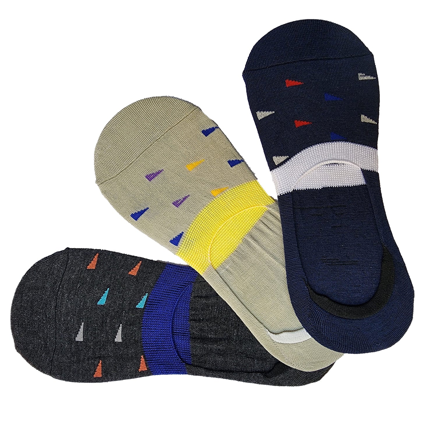 Cotson Men Cotton No Show Invisible Loafer Socks Pack Of 3 D4