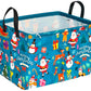 Maizmz Christmas Basket For Kids Gingerbread Santa Claus Snowman Storage Baskets Collapsible Nursery Hamper Waterproof Clothes T