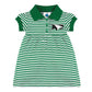 College Baby Striped Game Day Polo Dress With Bloomer - North Dakota Fighting Hawks Hawk Head Logo - Kelly/White - 12 Months