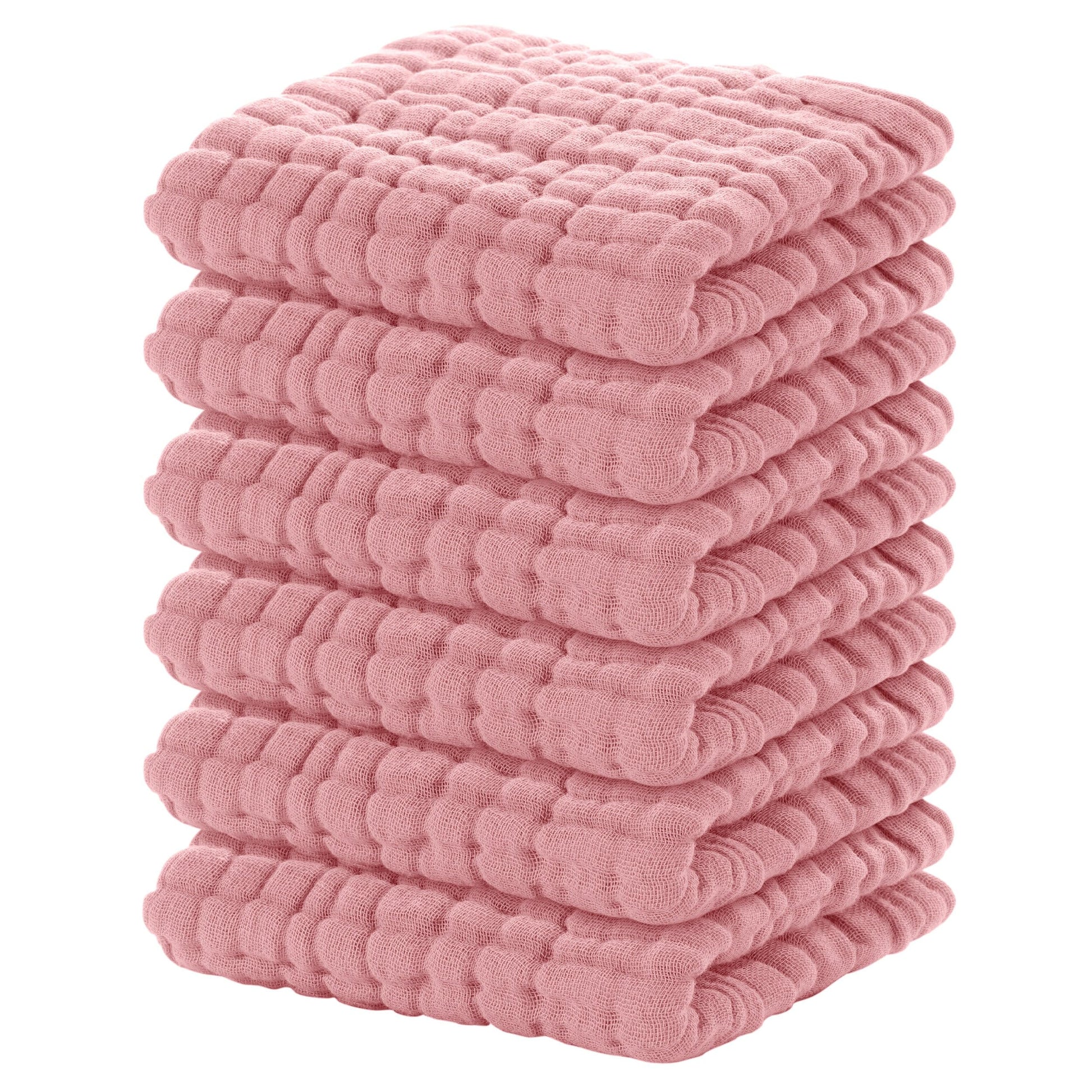 Yoofoss Muslin Baby Washcloths 100% Cotton Face Towels 6 Pack Wash Cloths For Baby 12X12In Soft And Absorbent Baby Wipes (Bean P
