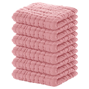 Yoofoss Muslin Baby Washcloths 100% Cotton Face Towels 6 Pack Wash Cloths For Baby 12X12In Soft And Absorbent Baby Wipes (Bean P
