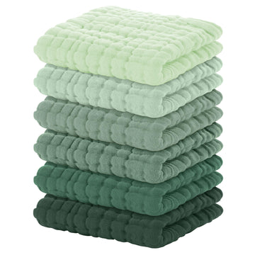 Yoofoss Muslin Baby Washcloths 100% Cotton Face Towels 6 Pack Wash Cloths For Baby 12X12In Soft And Absorbent Baby Wipes (Gradie