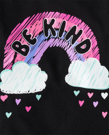 The Children'S Place Baby-Girls And Toddler Assorted Everyday Long Sleeve Graphic T-Shirts,Multipacks Happy/Rainbow/Love 3-Pack