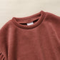 Toddler Baby Girl Sweater Round Neck Loose Long Sleeve Candy Color Knitted Pullover Tops Autumn Winter Sweatshirt (Reddish Brown