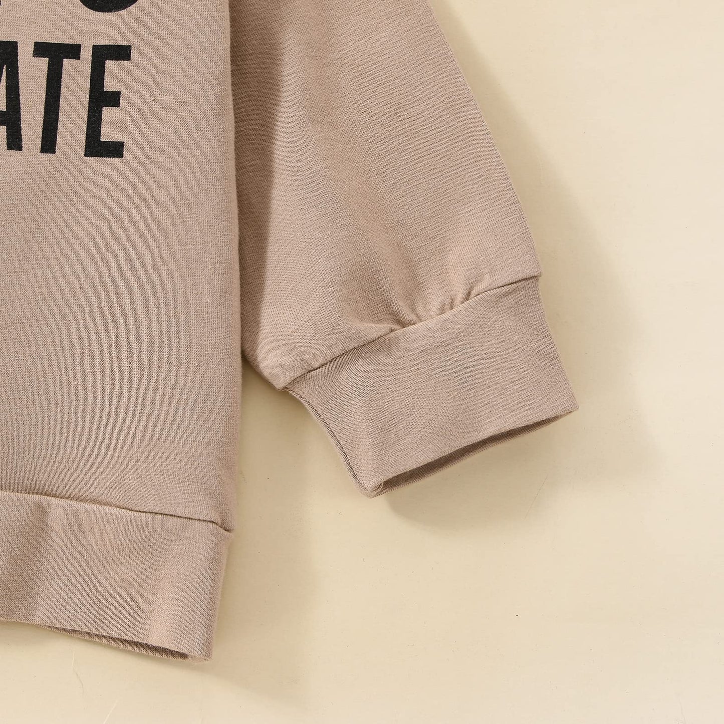 Sasaerucure Kids Toddler Baby Boy Fall Winter Outfits Long Sleeve Shirts Letter Sweatshirt With Pants 2Pcs Clothes Set (Camel, 2