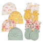 Gerber Baby Girls Cap And Mitten Sets Golden Floral 0-3 Months