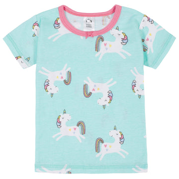Gerberbaby Girlstoddler Snug Fit 4-Piece Pajama Setunicorn Magic Pink2T