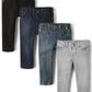 The Childrens Place Baby Boys And Toddler Basic Skinny Jeans, Tide Poolblackdp Bluedove Gray 4 Pack, 2T Us