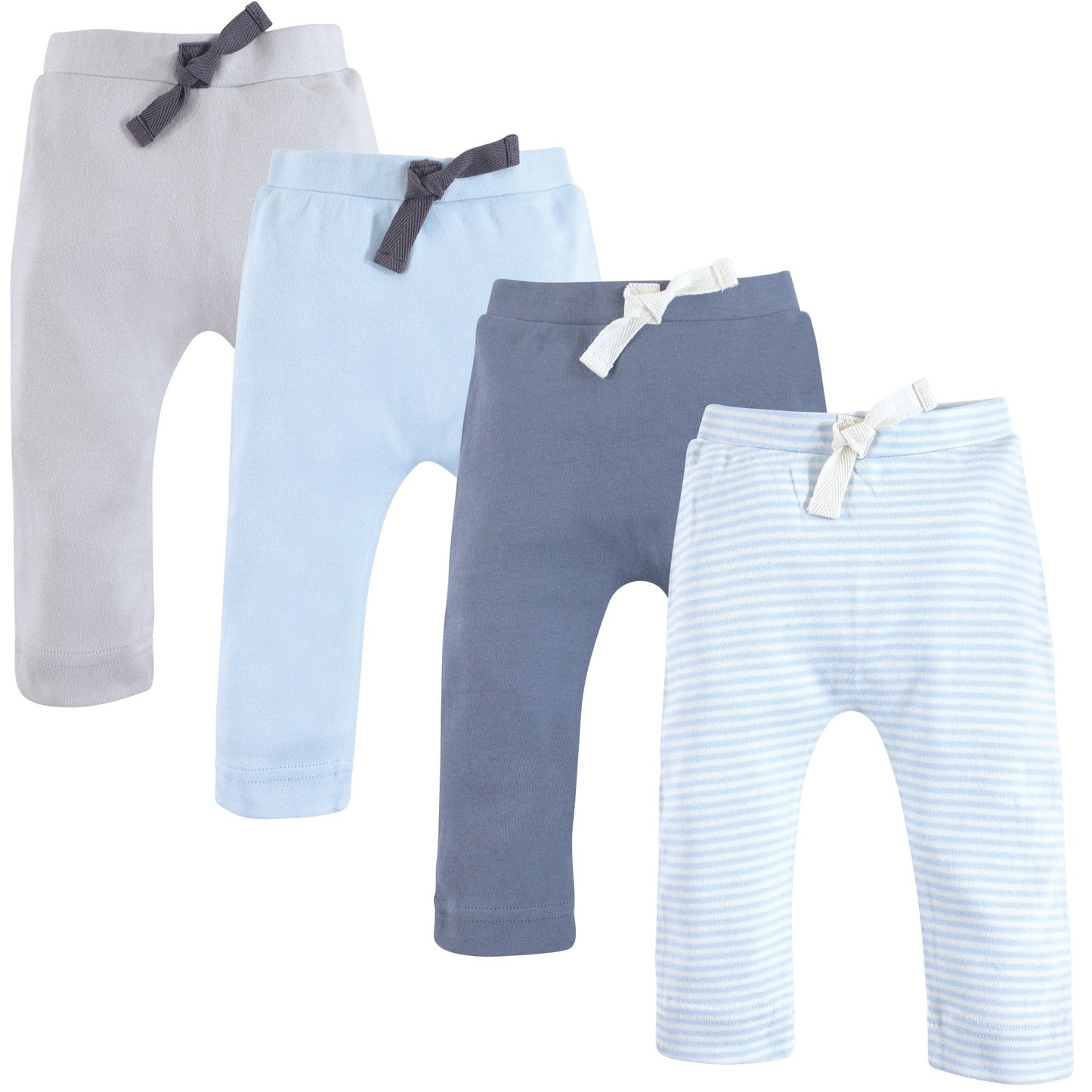 Touched By Nature Unisex Baby Organic Cotton Pants, Lt. Blue Gray, 9-12 Months