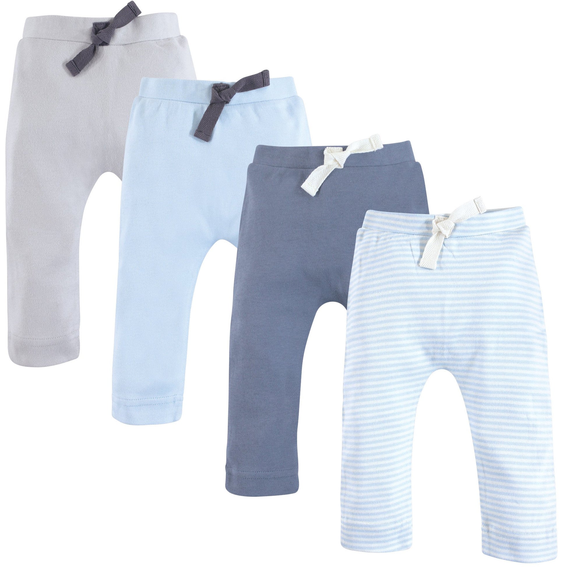 Touched By Nature Unisex Baby Organic Cotton Pants, Lt. Blue Gray, 9-12 Months