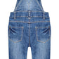Kidscool Space Baby Toddler Girls Snap Leg/Crotch Easy Diaper Changing Jeans Overalls,Blue,18-24 Months