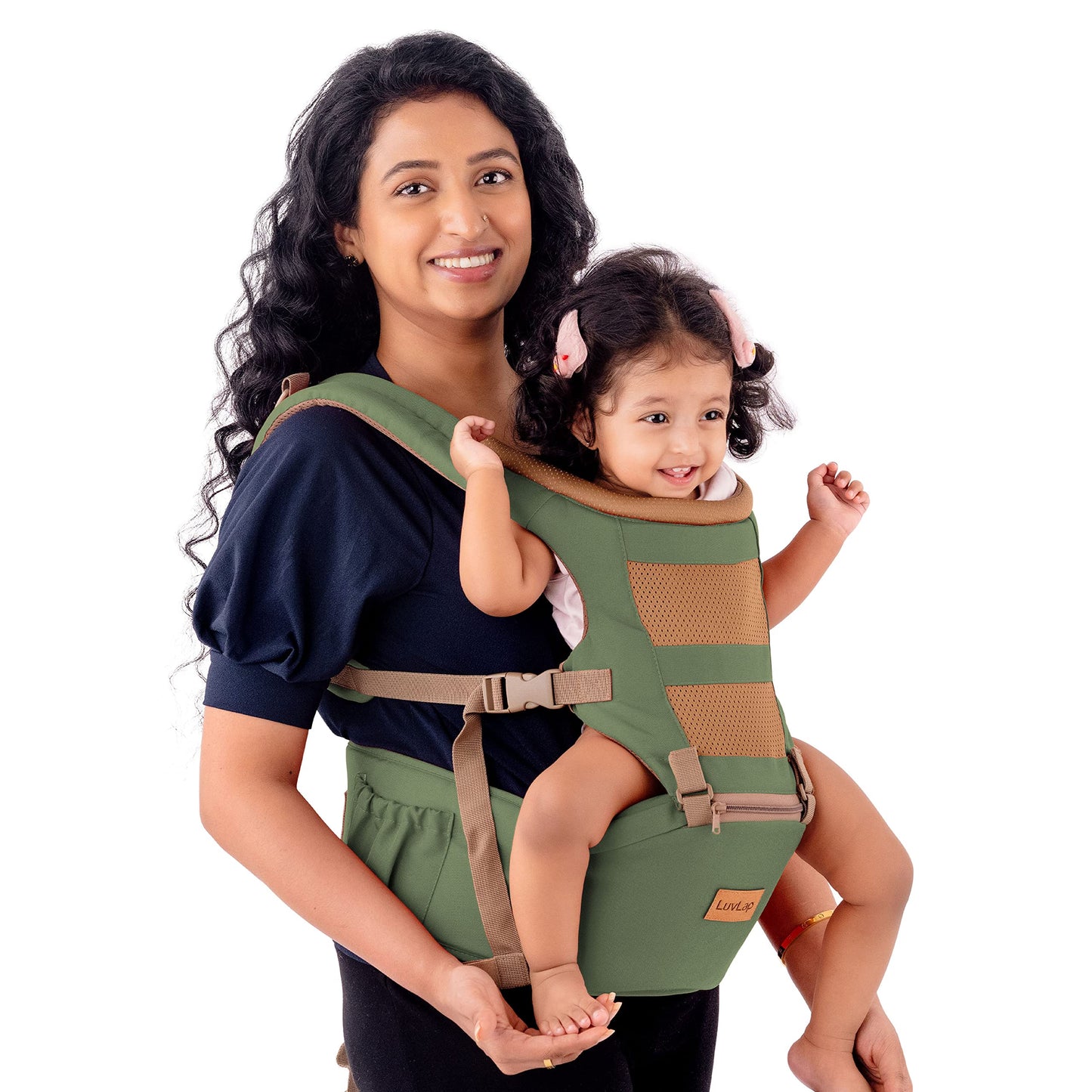 Luvlap Royal Hip Seat Baby Carrier With 4 Carry Positions, Baby Carrier With Hip Seat For 6 To 24 Months Baby, Adjustable NewBo