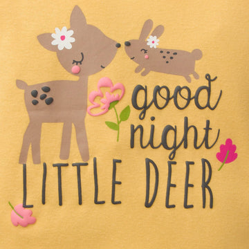 Gerberbaby Girlstoddler Snug Fit 4-Piece Pajama Setyellow Deer24 Months