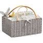 Angelhood Large Paper Rope Diaper Caddy, Baby Essentials Organizer, Portable Baby Shower Baskets Gift Bin, Car Storage Bag for N