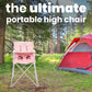 ciao! baby Portable High Chair for Babies and Toddlers, Fold Up Outdoor Travel Seat with Tray and Carry Bag for Camping, Picnics