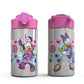 Zak Designs Disney Minnies Happy Helpers - Stainless Steel Water Bottle With One Hand Operation Action Lid And Built-In Carrying