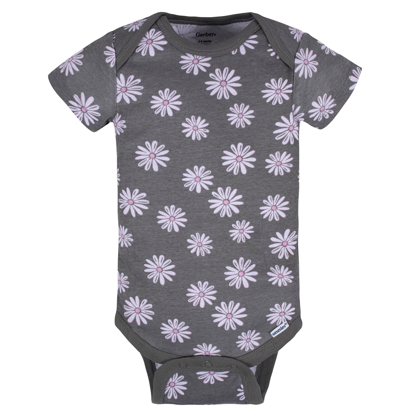 Gerber Baby Girl'S 8-Pack Short Sleeve Onesies Bodysuits, Lavender Garden, 12 Months