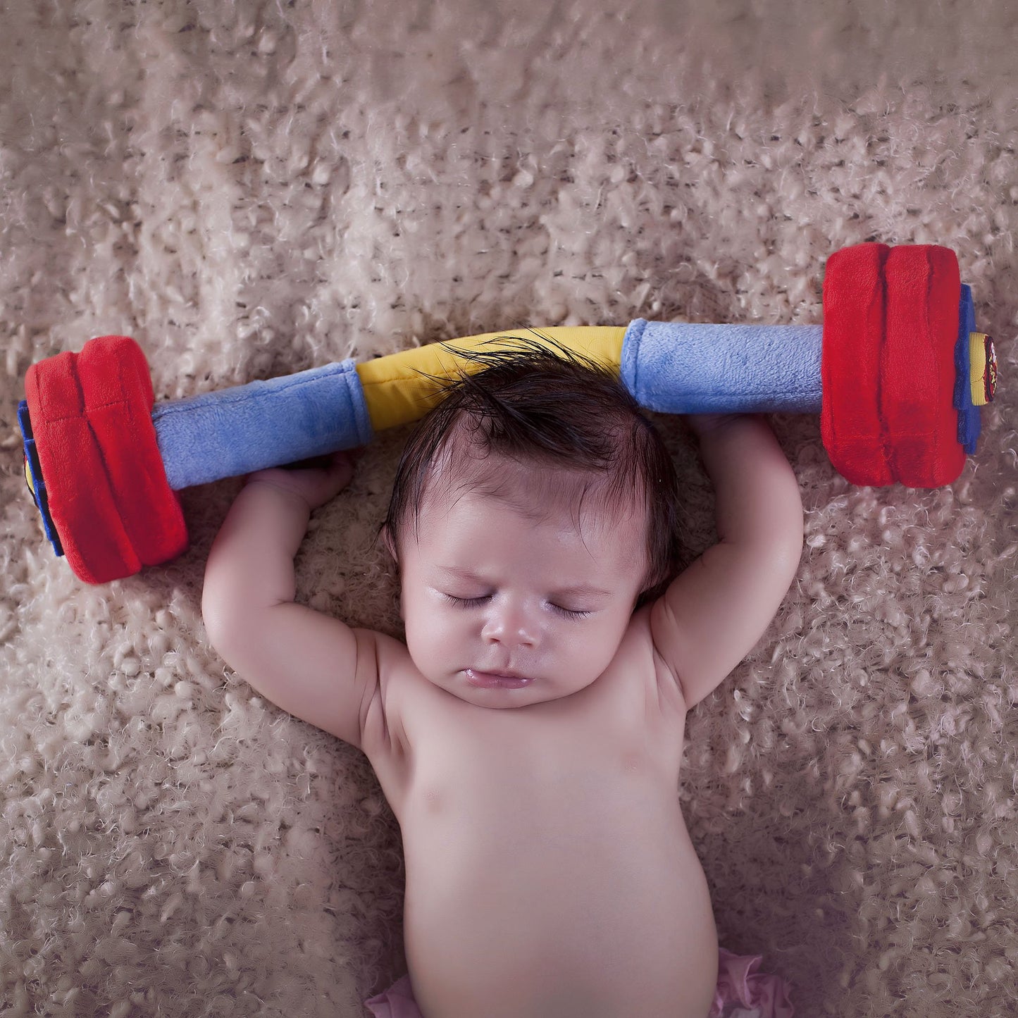 WOD Toys Baby Fitness Plush Set with Rattles & Sensory Sounds - Safe, Durable Fitness Toys for Newborns, Infants and Babies 0+