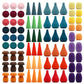 Large Set Full Rainbow Color Style Wooden Loose Parts Sensory Play Toys, Rainbow Mandala Loose Parts 7 Shapes, 27 Colors, Rainbo