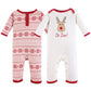 Hudson Baby Baby Girls Cotton Coverall, Reindeer, 3-6 Months Us