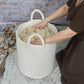 Xuanguo Cotton Rope Laundry Basket Hamper For Clothes Decorative Woven Storage Basket For Living Room Bedroom Boho Tall Rope Bas