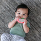 Infantino Lil Nibblers Vibrating Apple Teether -Sensory Exploration and Teething Relief with Soothing Vibrations and Textures,