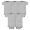 Gerber Baby 5-Pack Solid Onesies Bodysuits, Gray, 6-9 Months