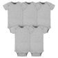 Gerber Baby 5-Pack Solid Onesies Bodysuits, Gray, 18 Months