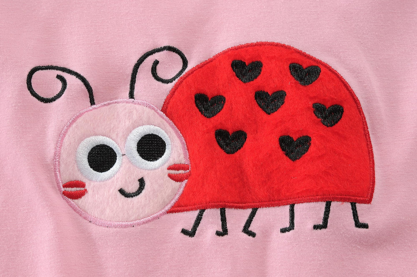 Girls Pajamas 100% Cotton Winter Sleepwear Toddler Long Sleeve Pjs Ladybug With Hearts Pajama Cute Jammies Sets Loungewear Cloth