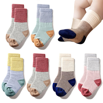 Ttizzy Toddler Baby Girls Boys Socks - Cotton Crew Socks For Baby Gifts Pack (Yellow, 3-12Months)