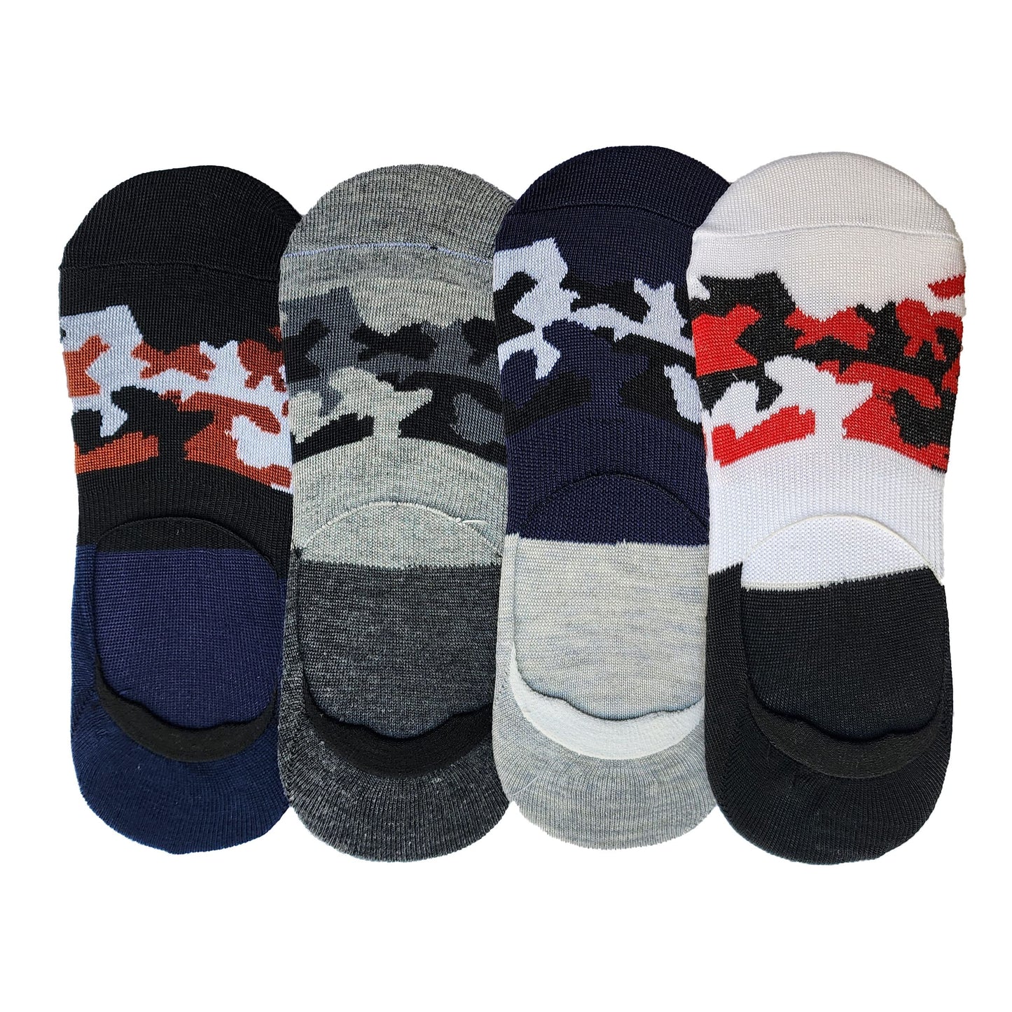 Queery Men Cotton No Show Invisible Loafer Socks Pack Of 4 D6