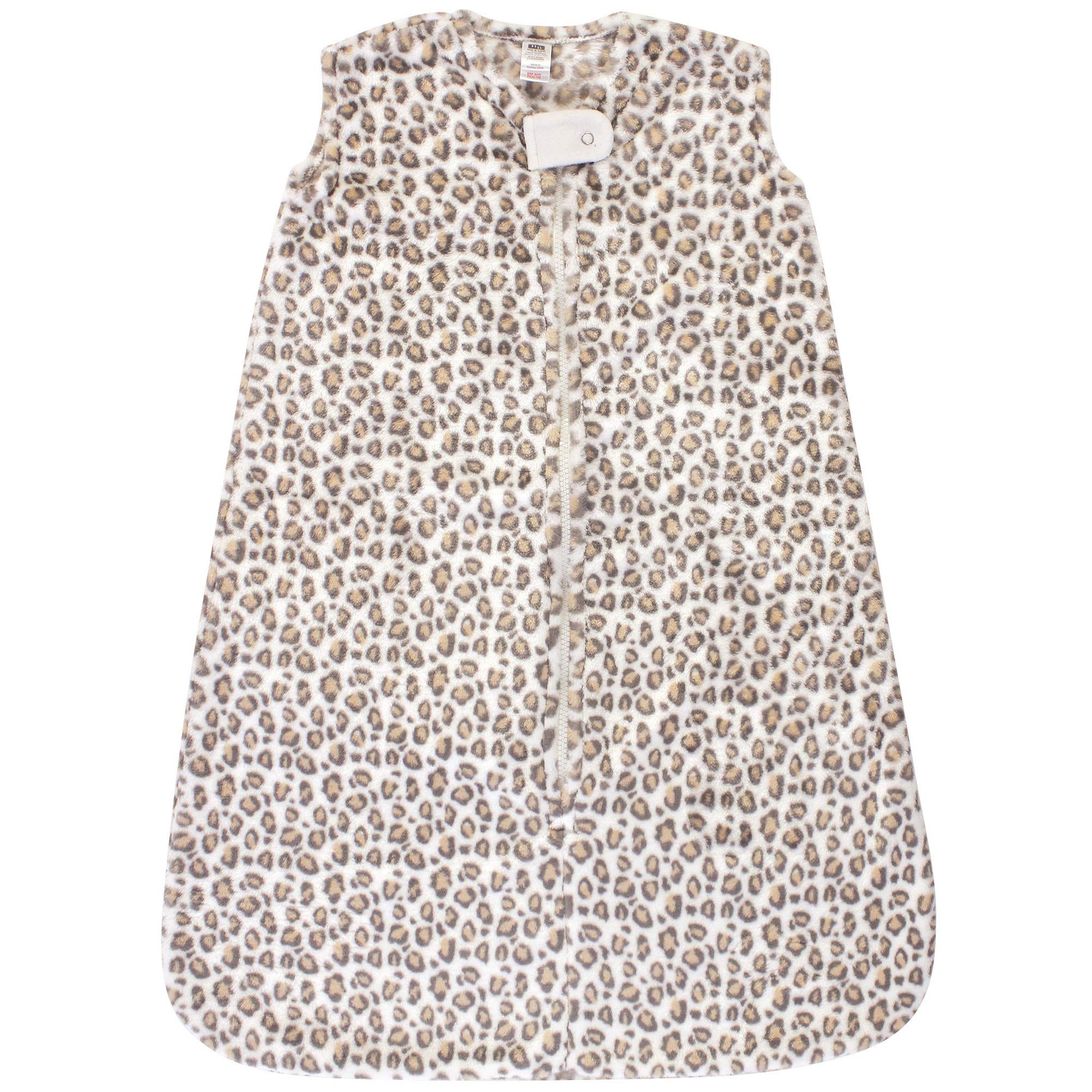 Hudson Baby Unisex Baby Plush Sleeping Bag, Sack, Blanket, Cream Leopard, 12-18 Months