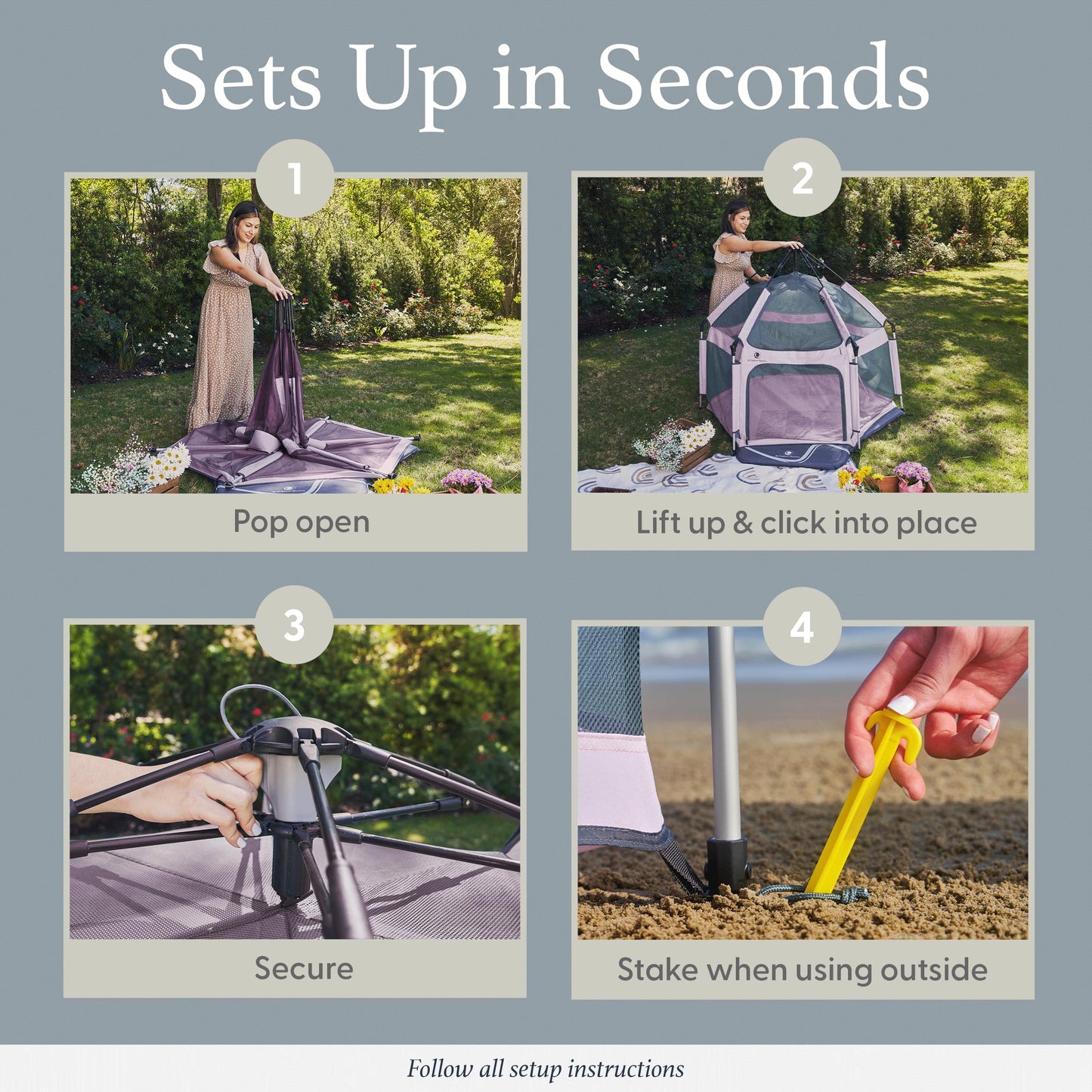 Pop 'N Go Playpen - Indoor & Outdoor Baby Playpen For Babies And Toddlers - Baby Beach Tent, Foldable, Portable W/Canopy, Travel