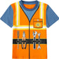 Cosland Toddler Construction Worker Shirt Little Boys Halloween Costume, Orange, 5T