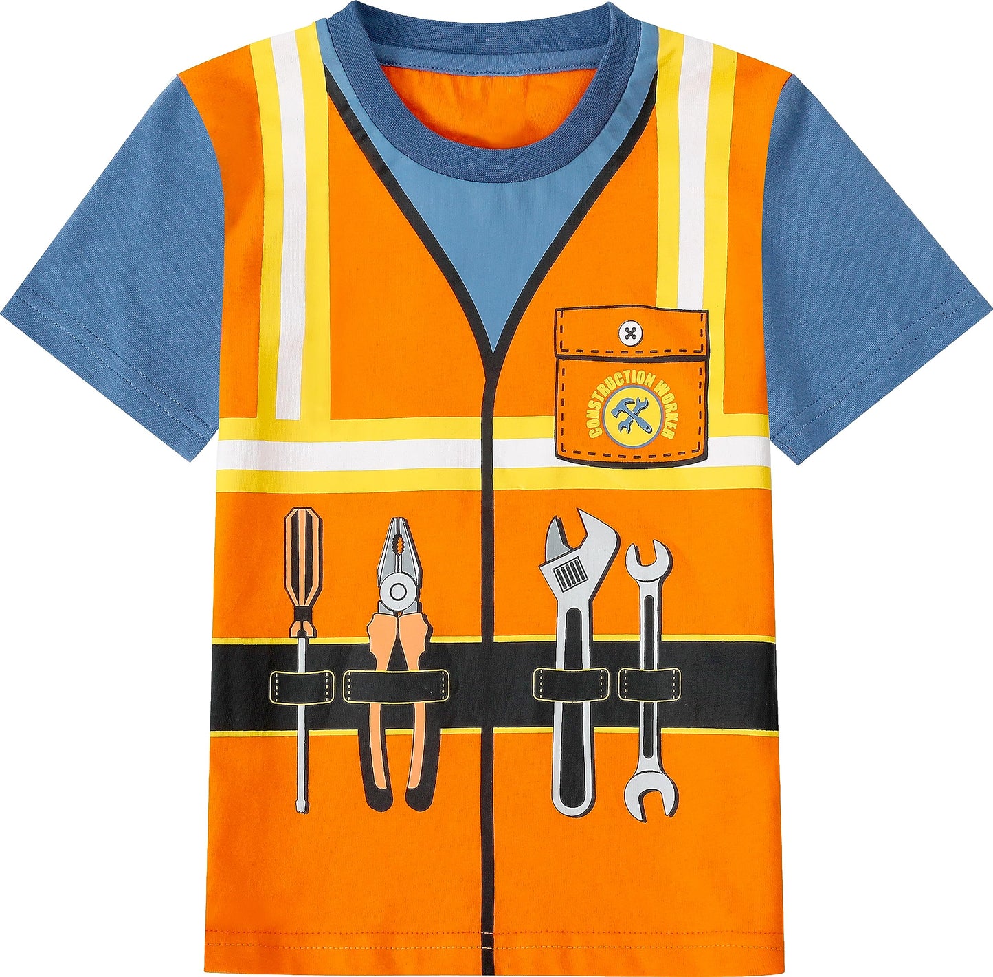 Cosland Toddler Construction Worker Shirt Little Boys Halloween Costume, Orange, 5T