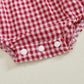 Rarjuiey My First Valentines Day Baby Girl Outfits Newborn Smocked Bubble Romper Plaid Heart Bodysuit Valentines Day Clothes (Re