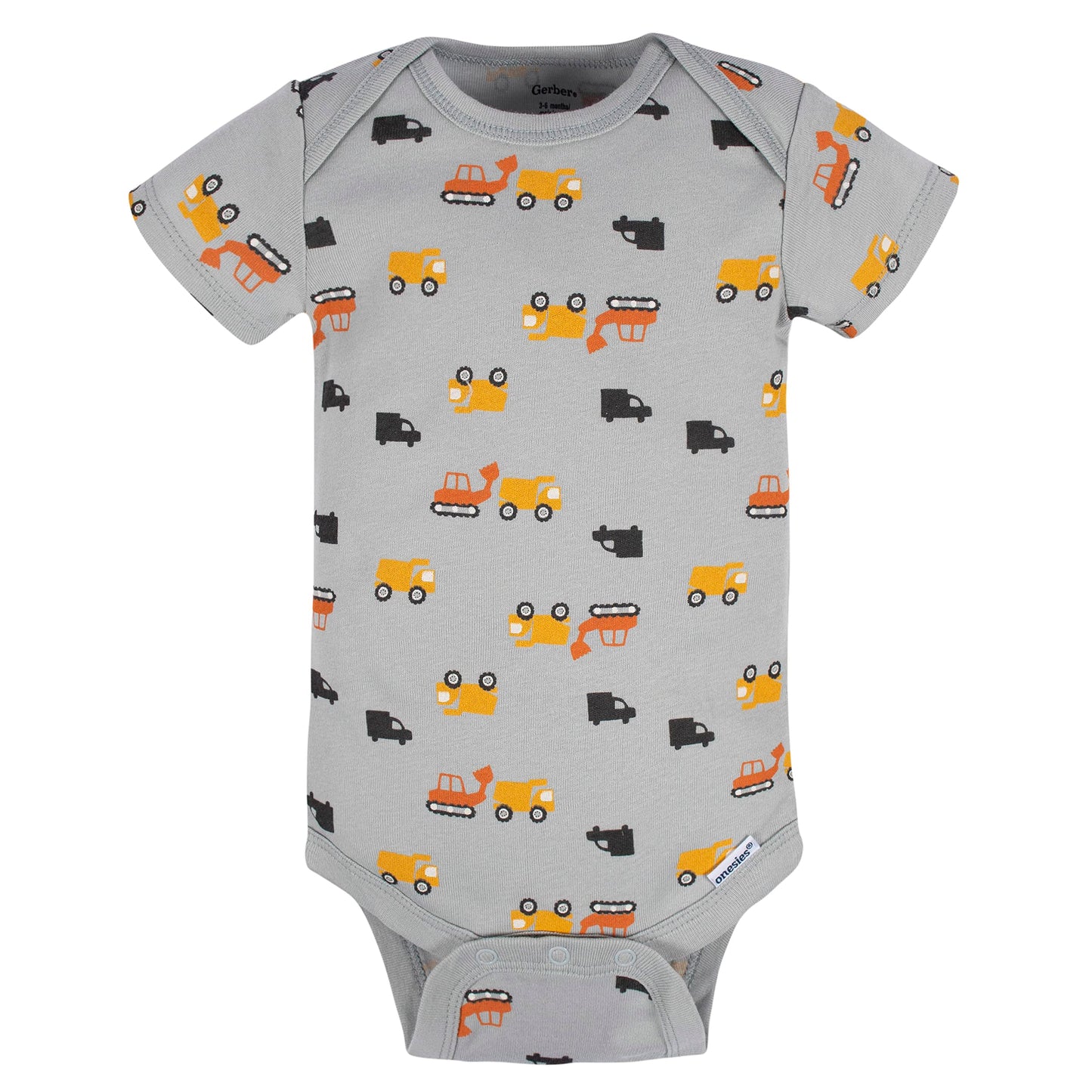 Gerber Baby Boys 8-Pack Short Sleeve Onesies Bodysuits Shirt, Transportation Zone, 0-3 Months US