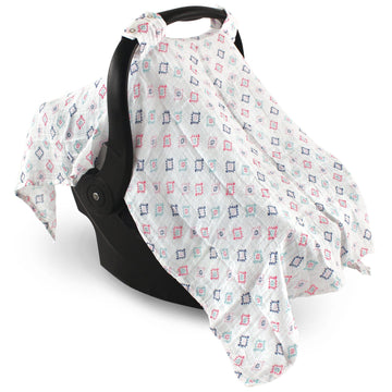Hudson Baby Unisex Baby Muslin Cotton Car Seat And Stroller Canopy, Pink Aztec, One Size