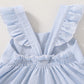 Younger Tree Toddler Baby Girl Dress Summer Outfits Stripe Flutter Sleeve Smocked Dress Kids Causal Boho Dresses Clothes (5-6T,