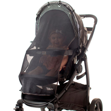 Stroller Sun Shade (Large). Universal Adjustable Spf 30+ Sunshade With See Through, Canopy Stroller Sun Shade, Stroller Sun Shad