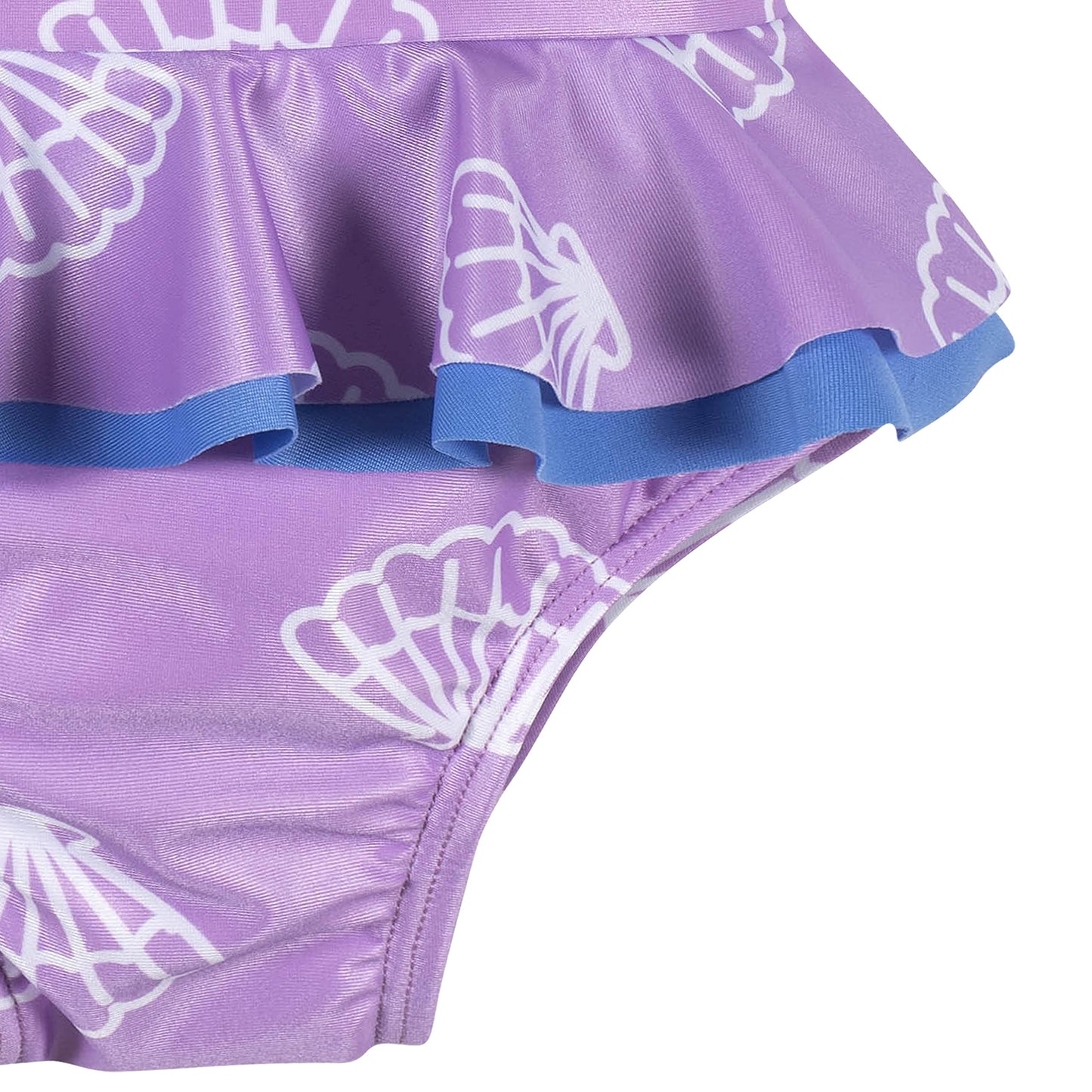 Gerber Girls' One-Piece Swimsuit, Purple Floral Shell, 3-6 Months