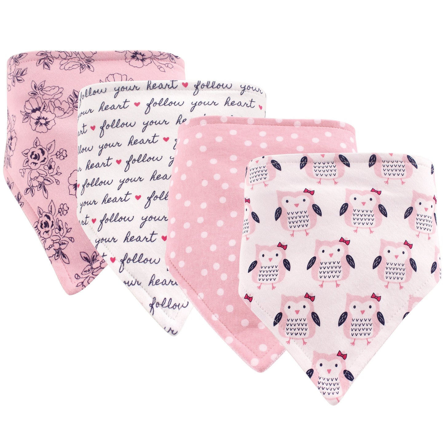 Hudson Baby Unisex Baby Cotton Bandana Bibs, Owl, One Size