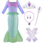 Relibeauty Little Girls Dress Sequins Mermaid Costume With Accessories, 7-10/140