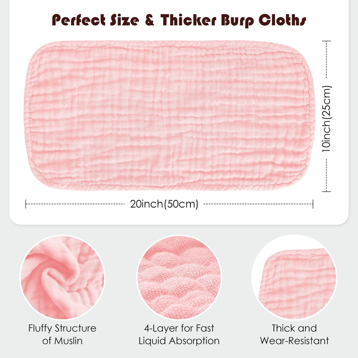 Spotted Play Muslin Burp Cloths 100% Cotton Large 20''X10'' Extra Soft And Absorbent Baby Wash Cloths Spit Up Rags - Baby Burpin