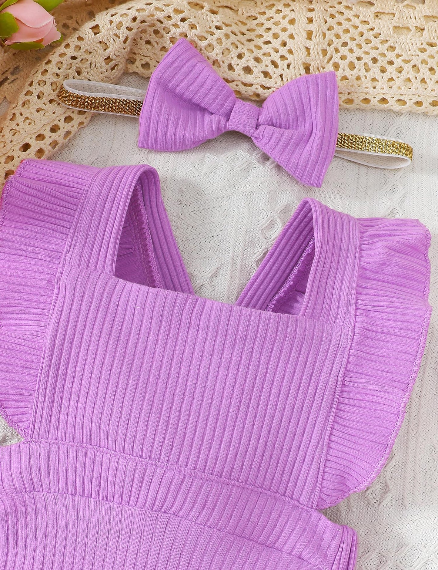 Fullfamous Infant Baby Girl Clothes Outfits Romper Spring Summer Clothing Onesie Bodysuit Jumpsuit Ropa De Bebe Nia Purple 0-3 M