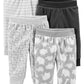 Simple Joys By Carter'S Unisex Babies' Fleece Pants, Pack Of 4, Grey/Animal, Preemie