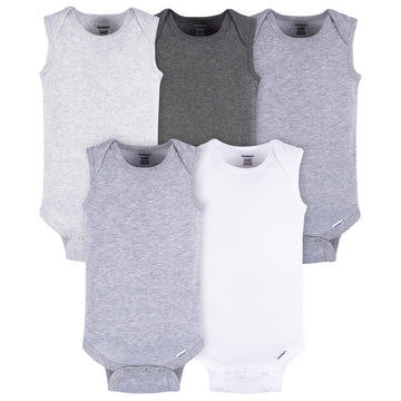 Gerber Unisex Baby Multi-Pack Sleeveless Onesies Bodysuit Grey Heather 0-3 Months