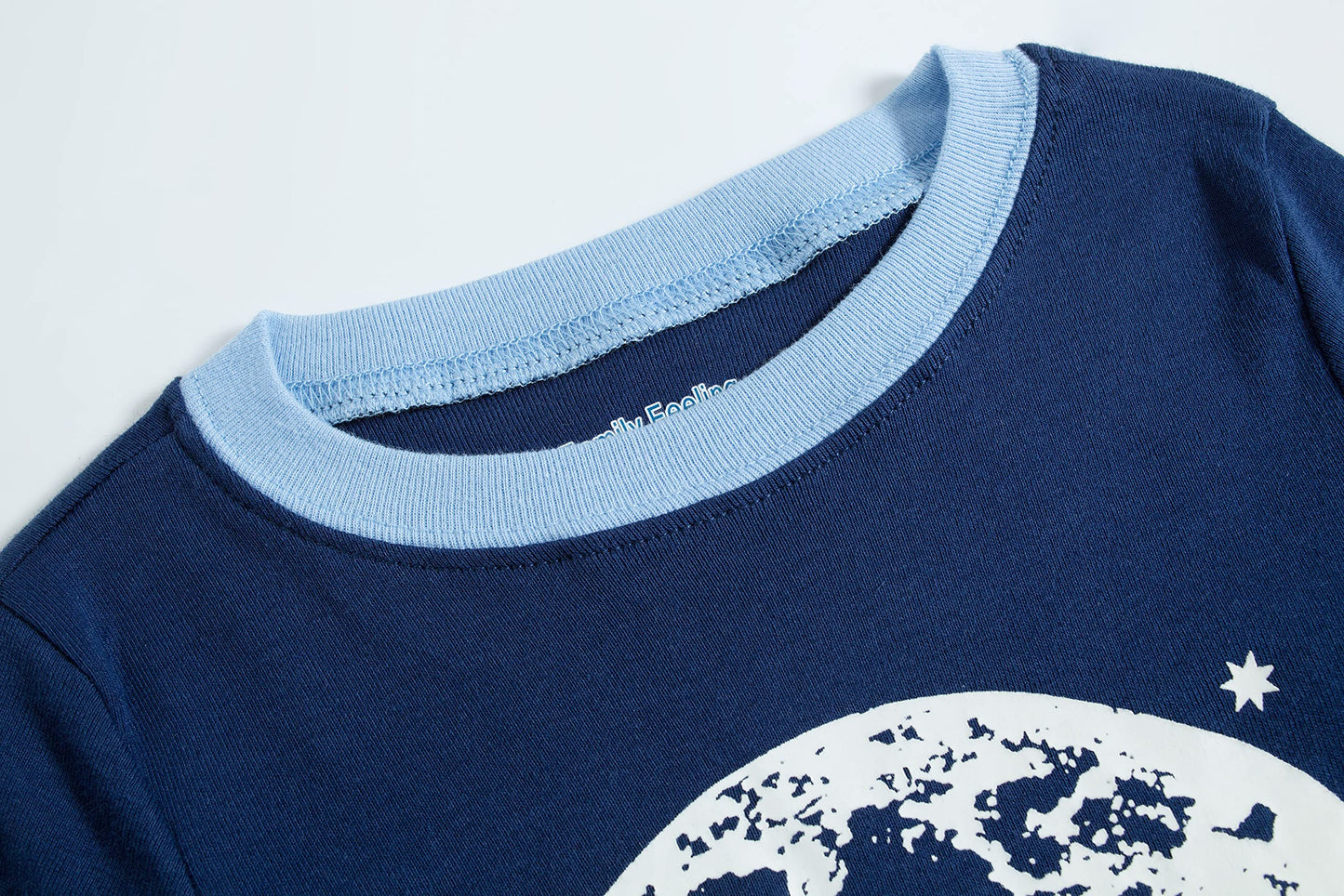 Family Feeling 4 Piece Glow In The Dark Baby Boys Space Pajamas Long Sleeve 100% Cotton Toddler Kid Pjs 18-24 Months